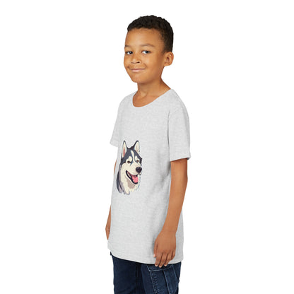 Malamute Head Youth Unisex Short Sleeve Crewneck Tee
