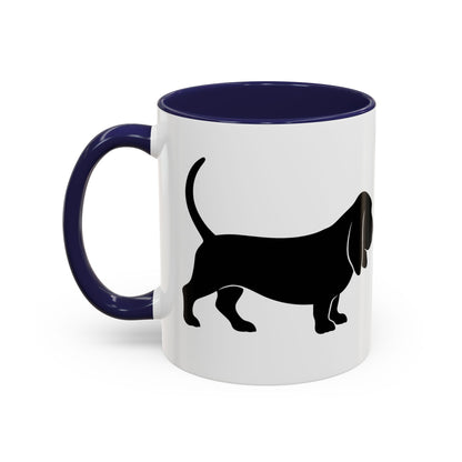 Basset Silhouette 2-Tone Coffee Mug