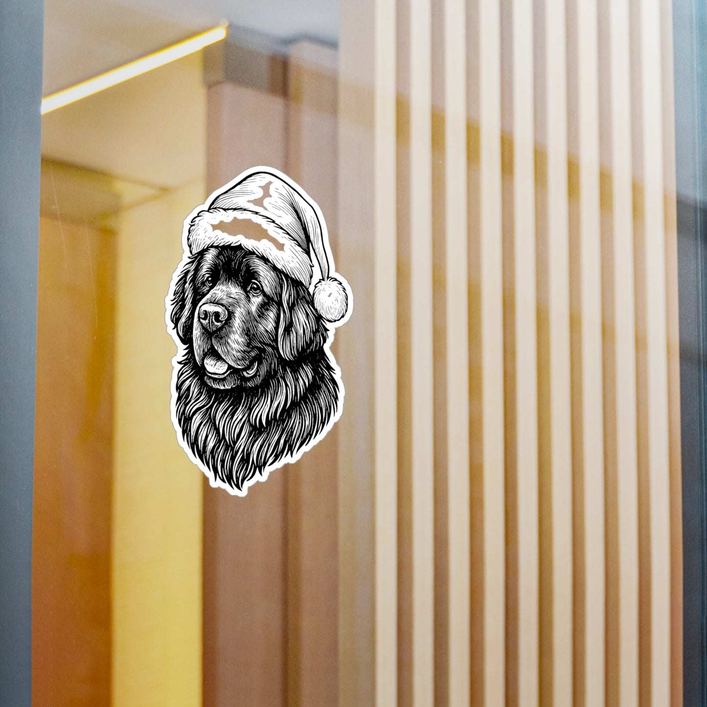 Santa Paws Newfie Vinyl Decal