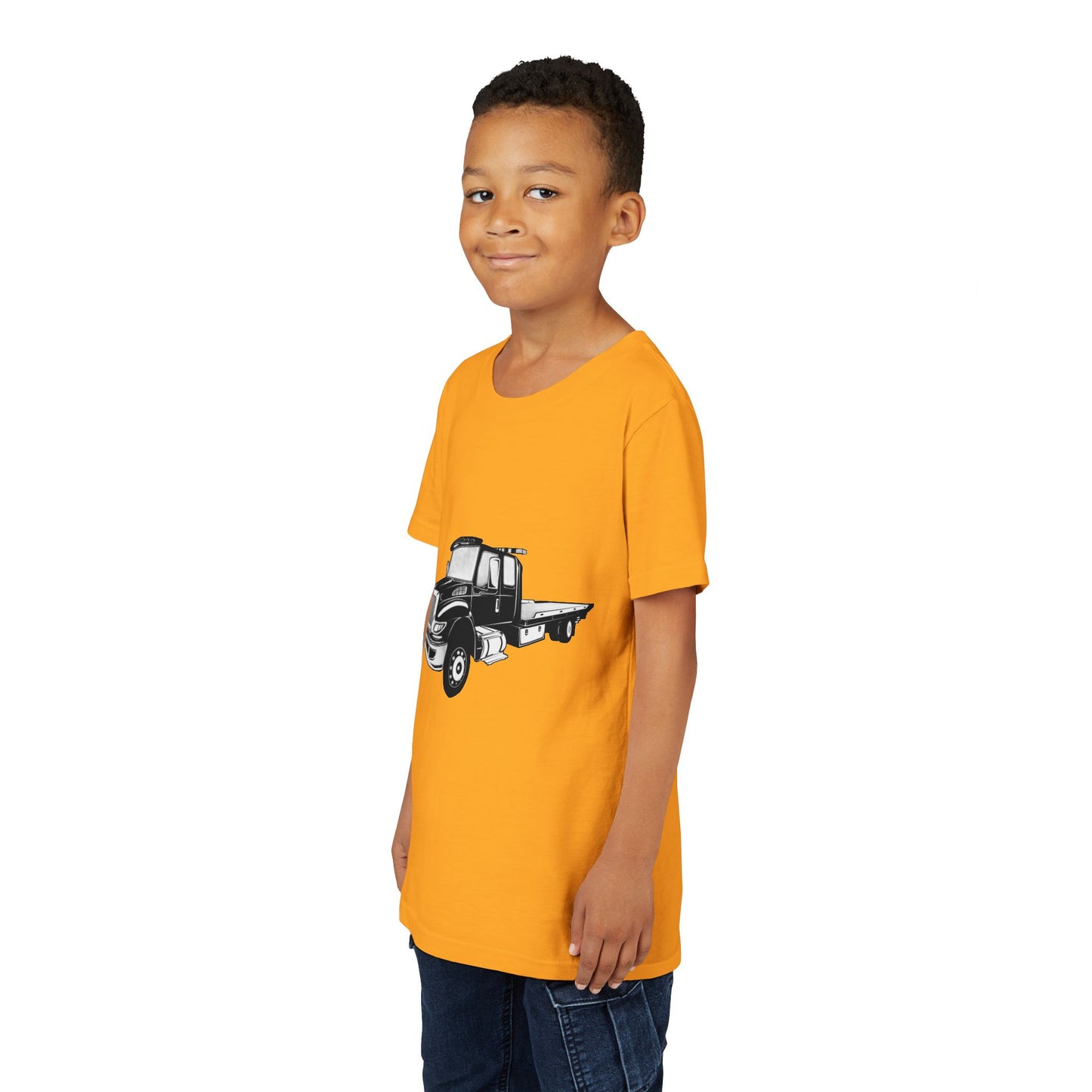 Flatbed Tow Truck Youth Unisex Short Sleeve Crewneck Tee
