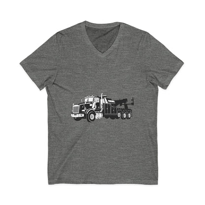 Heavy Tow Truck Unisex Short Sleeve V-Neck Tee