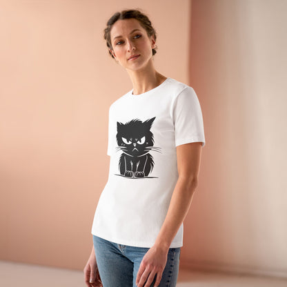 Angry Cat Women's Short Sleeve Crewneck Tee
