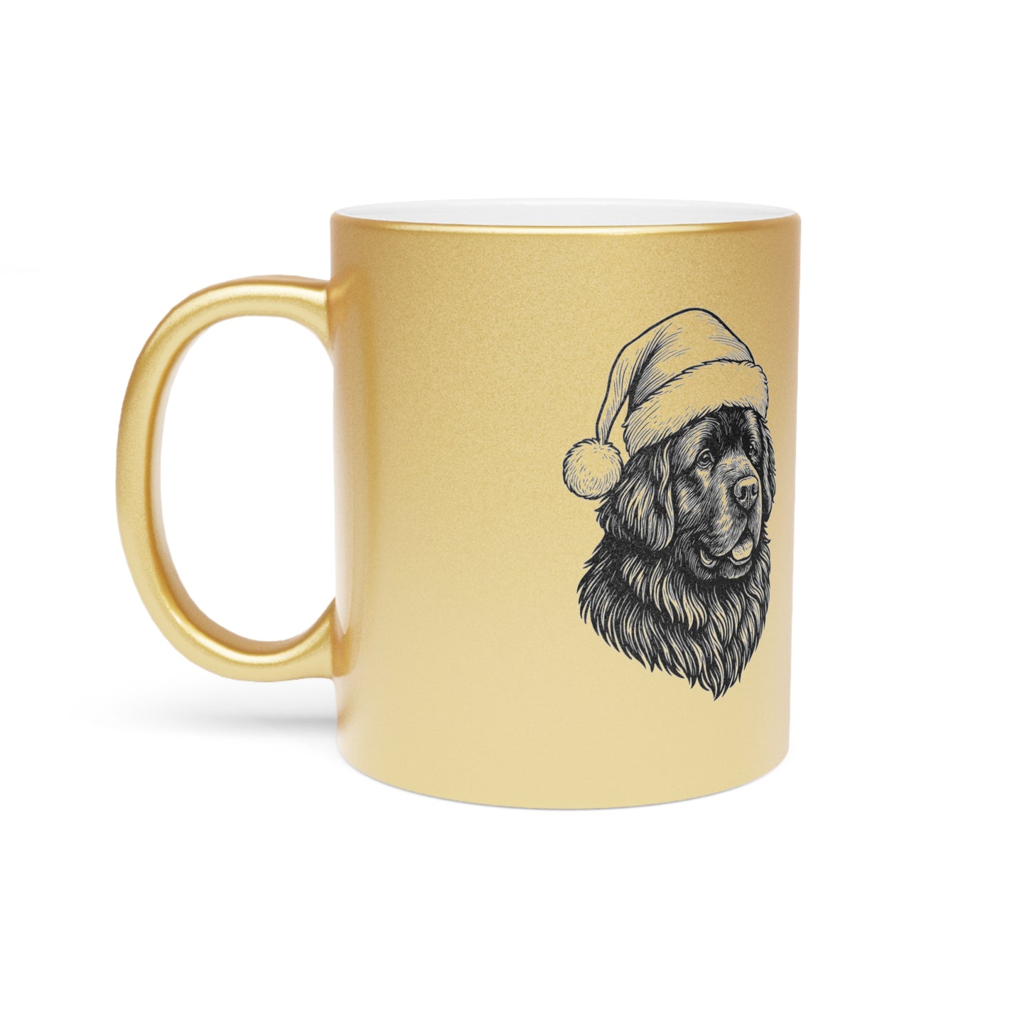 Santa Paws Newfie Metallic Coffee Mug