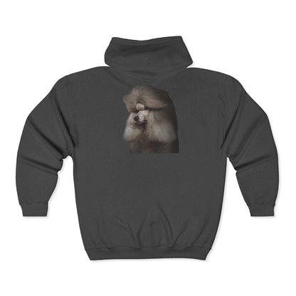 Poodle Head Unisex Full Zip Hoodie