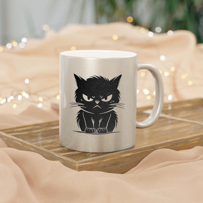 Angry Cat Metallic Coffee Mug