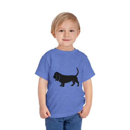 Basset Hound Silhouette Toddler Unisex Short Sleeve Crewneck Tee