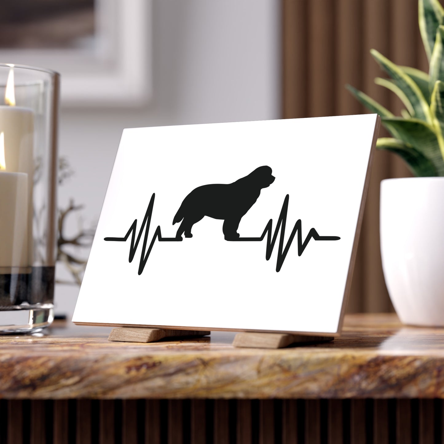 My Heart Beats For Newfies Ceramic Photo Tile