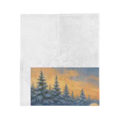 Dashing Through The Snow Velveteen Microfiber Blanket
