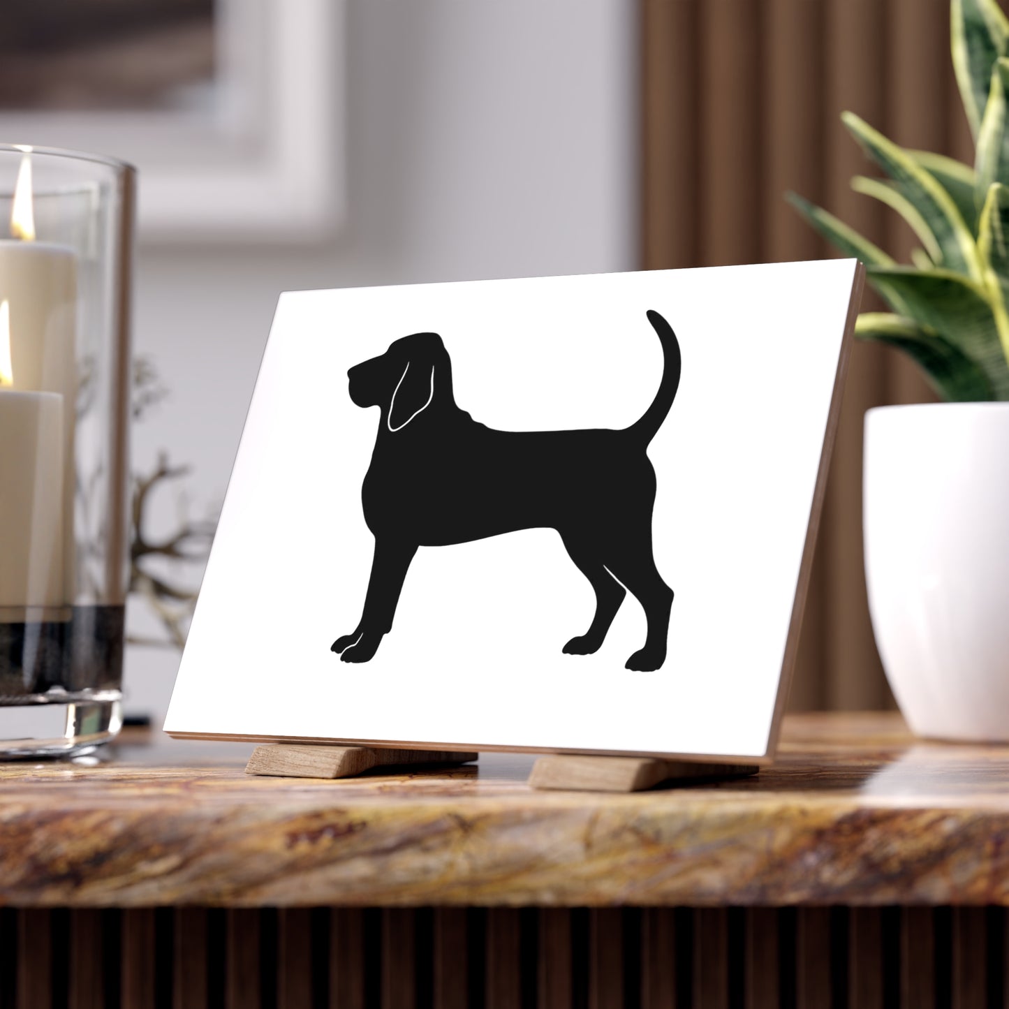 Bloodhound Silhouette Ceramic Photo Tile