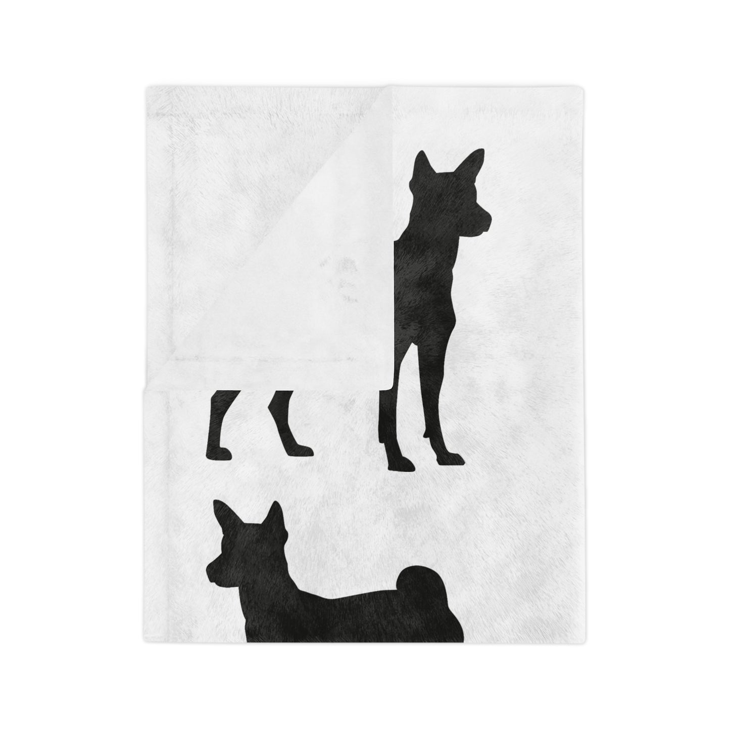 Basenji Silhouette Velveteen Microfiber Blanket