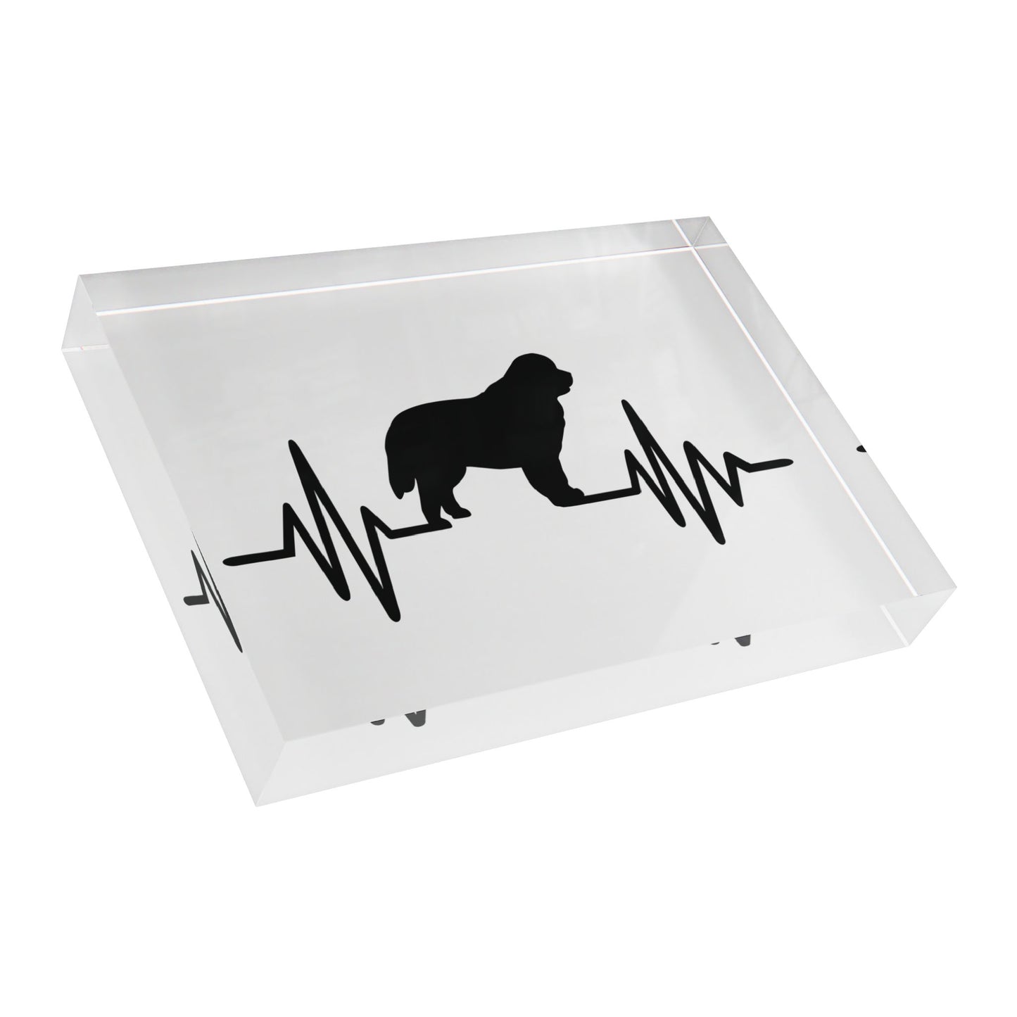 My Heart Beats For Newfies Acrylic Photo Block