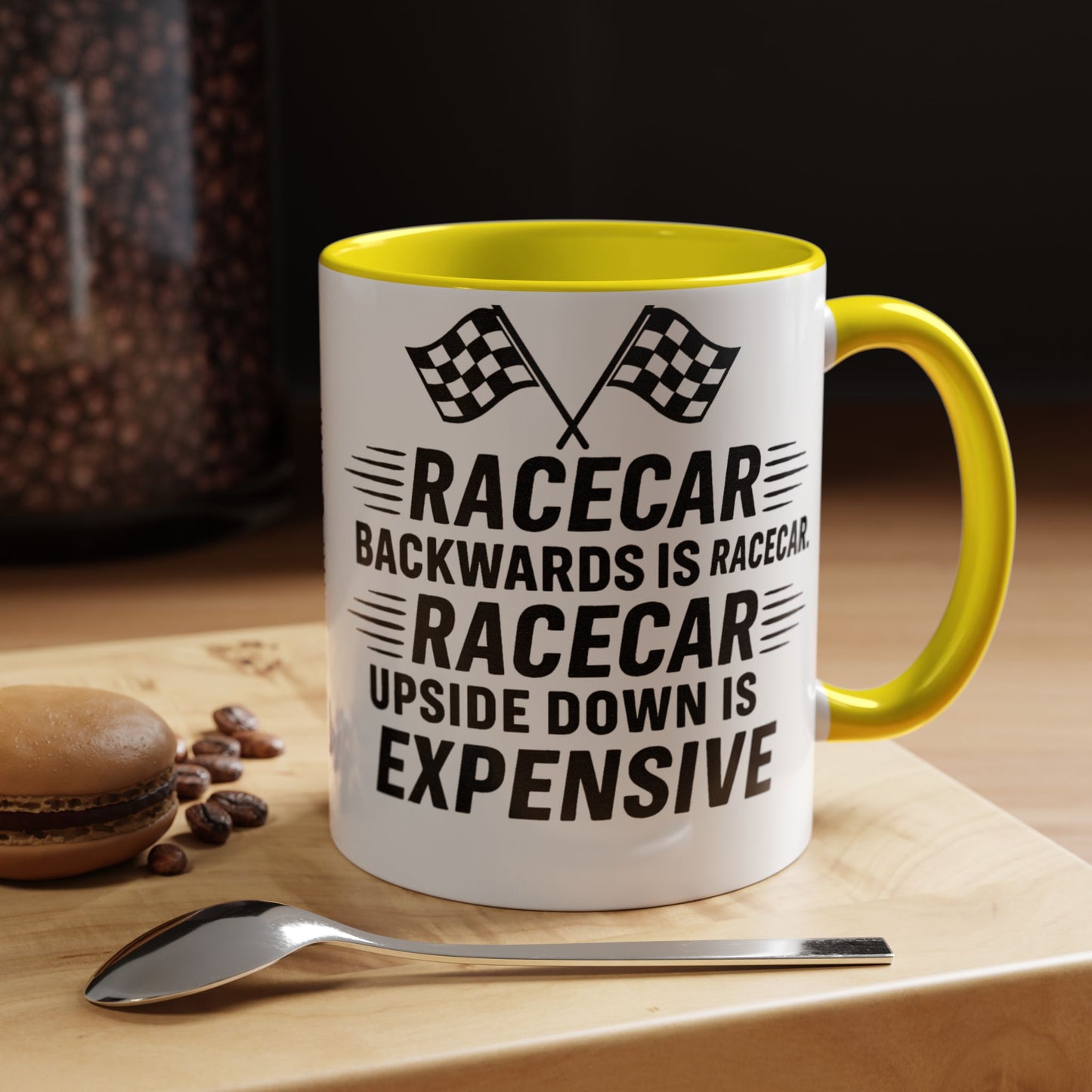 Racecar Backwards 2-Tone Coffee Mug