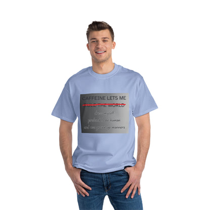 Caffeine Lets Me Men's Short-Sleeve Crewneck Tee