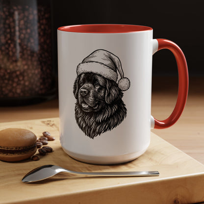 Santa Paws Newfie 2-Tone Coffee Mug