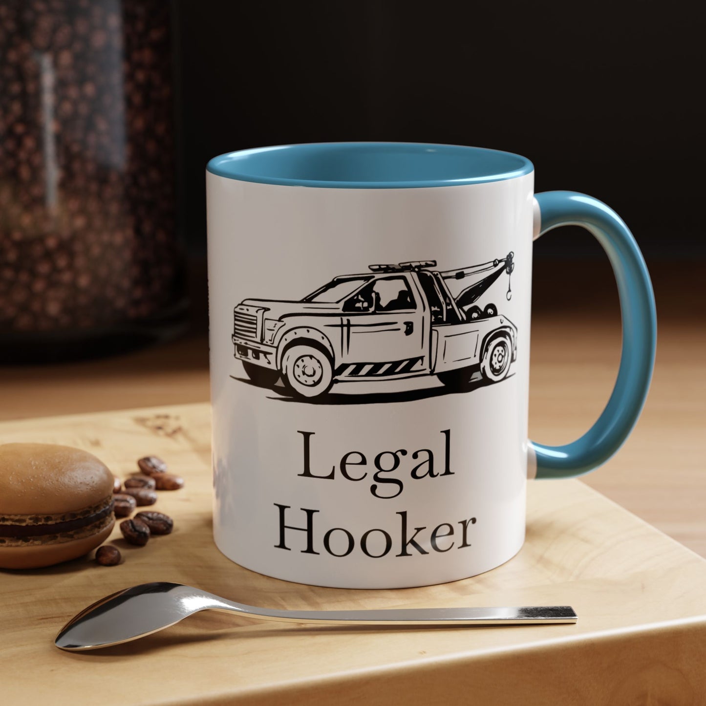 Legal H**ker Wheel Lift Tow Truck 2-Tone Coffee Mug