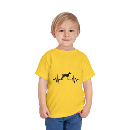 My Heart Beats For Dobermans Toddler Unisex Short Sleeve Crewneck Tee