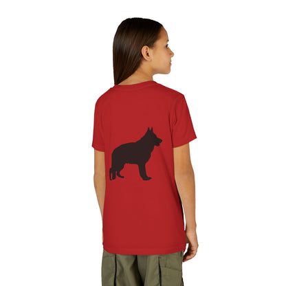 German Shepherd Silhouette Youth Unisex Short Sleeve Crewneck Tee