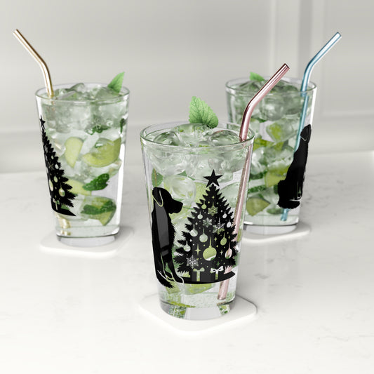 Golden Christmas Tree Drinking Glass