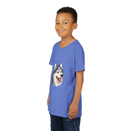 Malamute Head Youth Unisex Short Sleeve Crewneck Tee