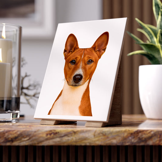 Basenji Head Ceramic Photo Tile