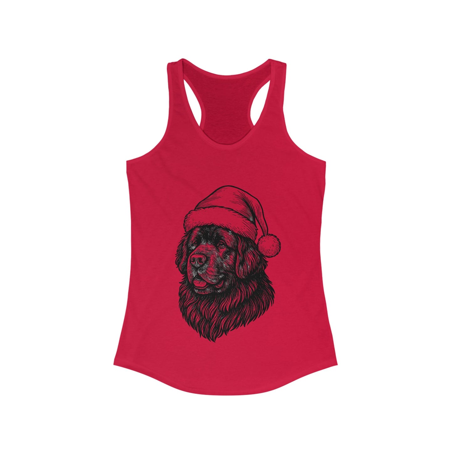 Santa Paws Newfie Women's Racerback Tank