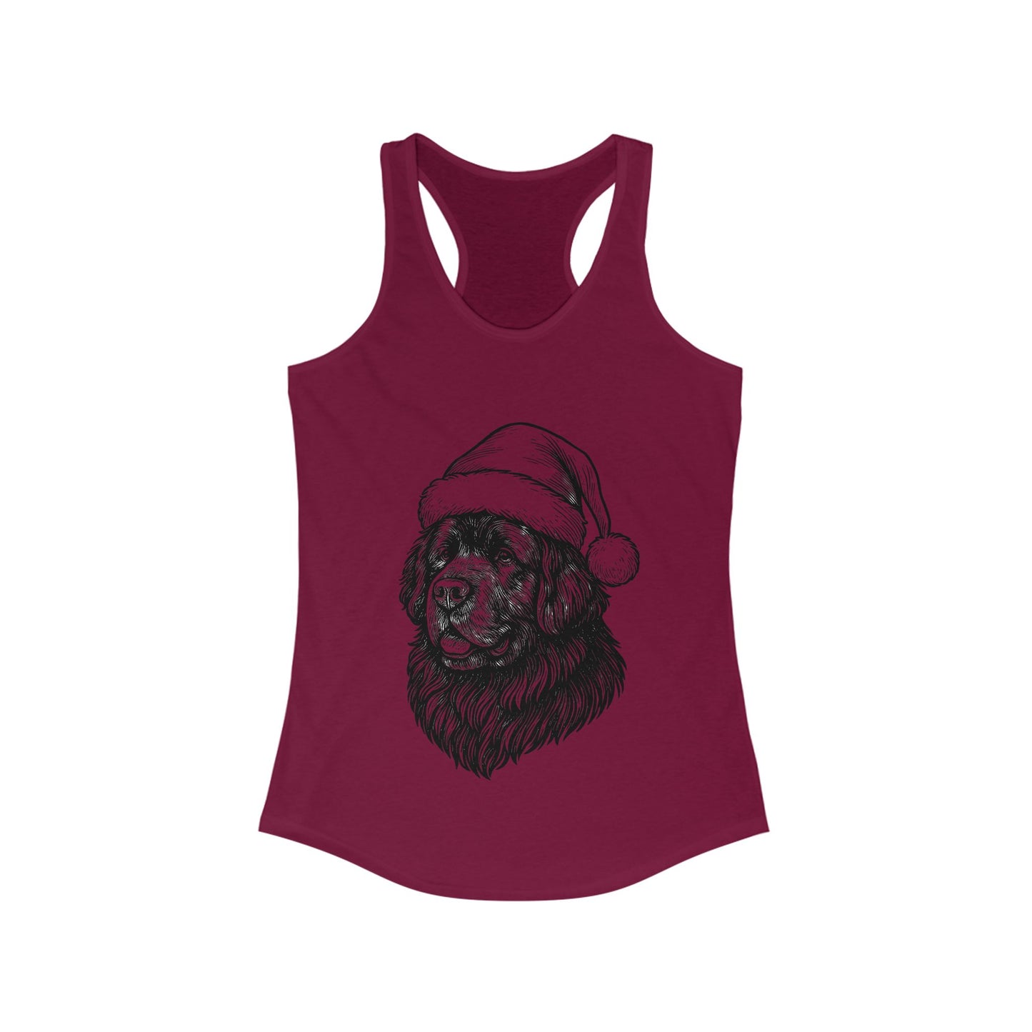 Santa Paws Newfie Women's Racerback Tank