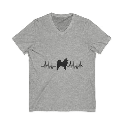 My Heart Beats For Samoyeds Unisex Short Sleeve V-Neck Tee