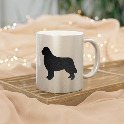 Newfie Silhouette Metallic Coffee Mug