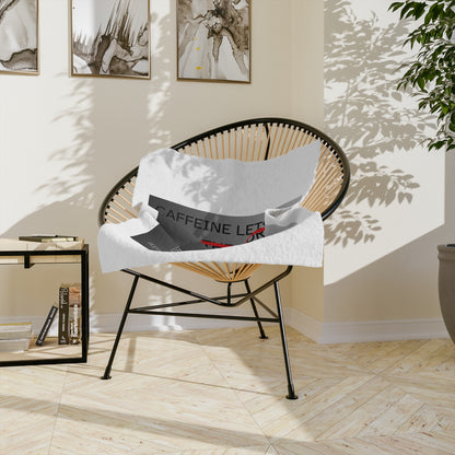 Caffeine Lets Me Velveteen Microfiber Blanket