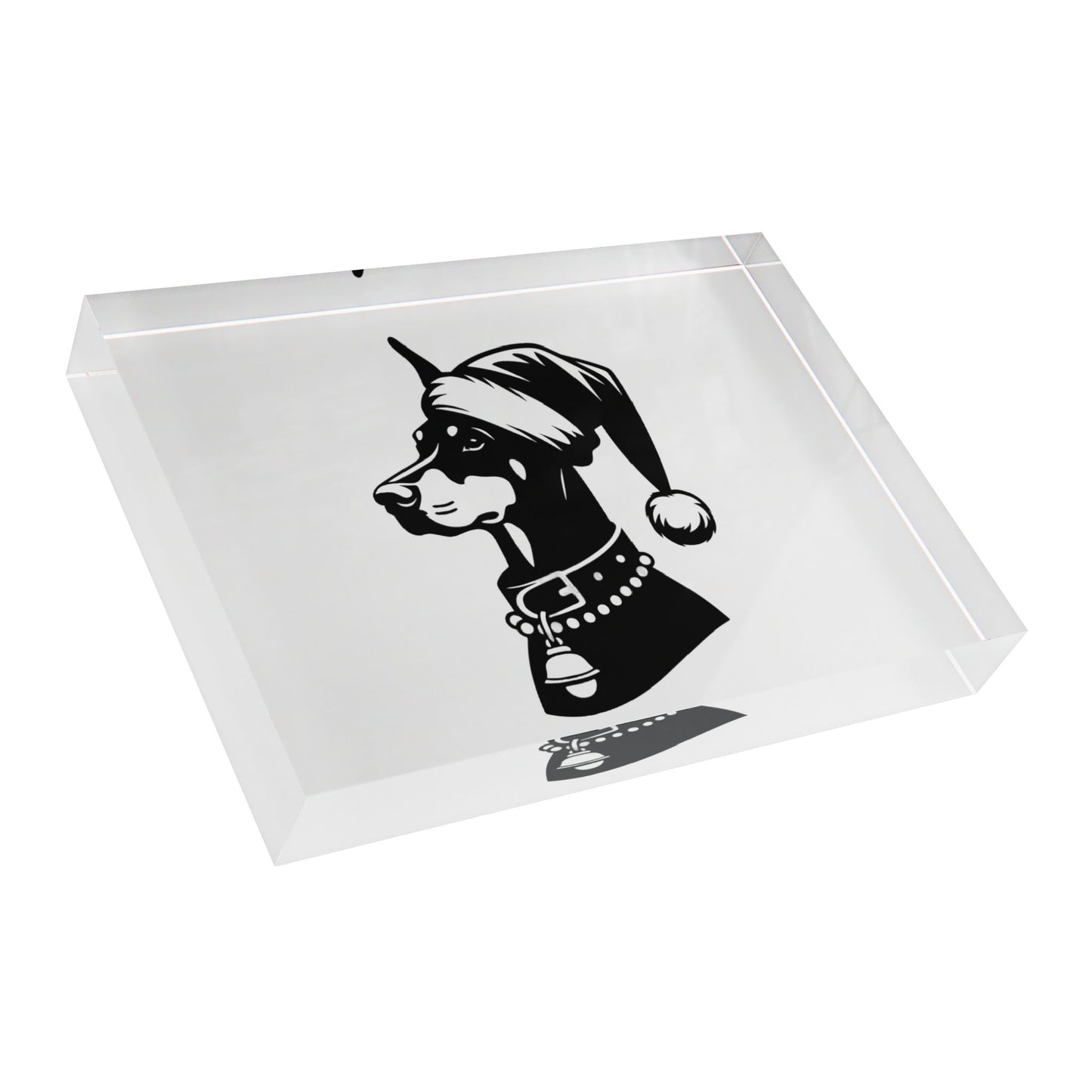 Santa Paws Doberman Acrylic Photo Block