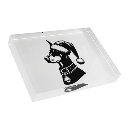 Santa Paws Doberman Acrylic Photo Block