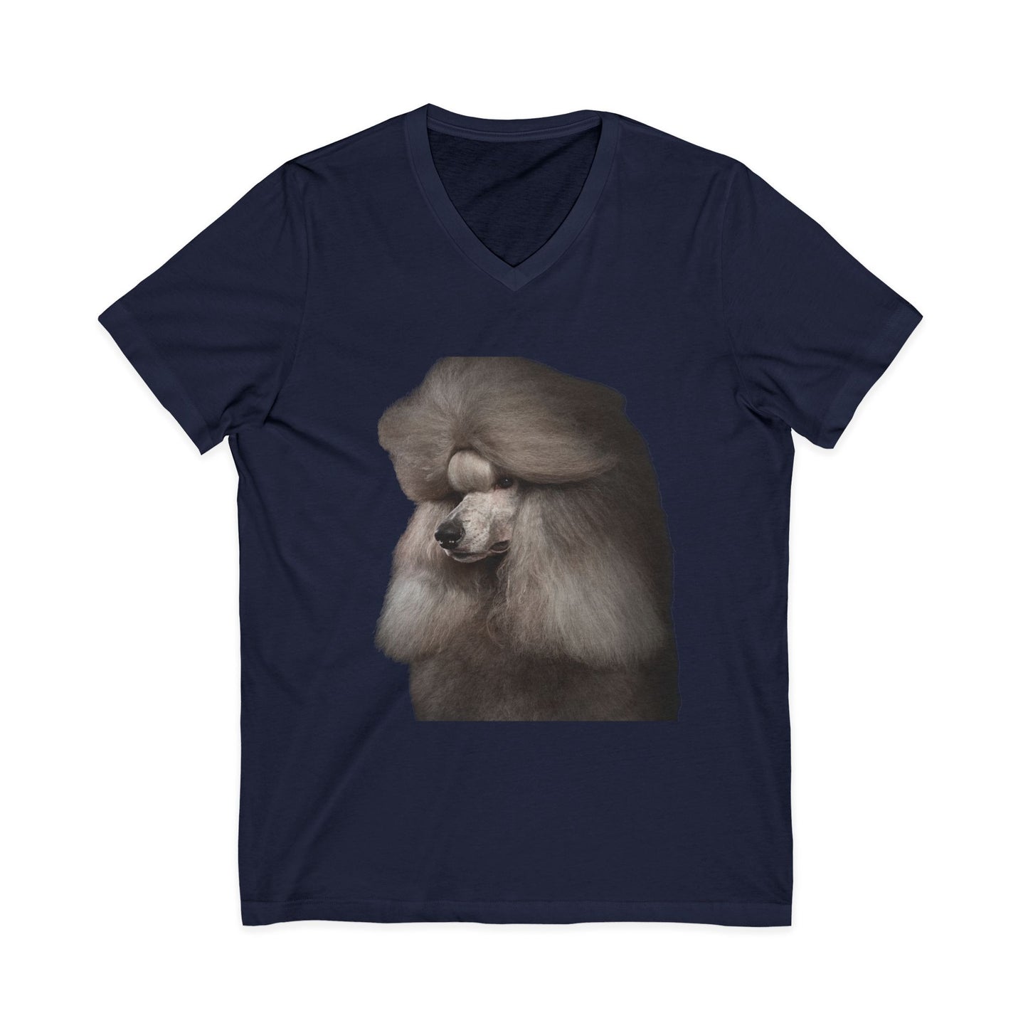 Poodle Head Unisex Short Sleeve V-Neck Tee