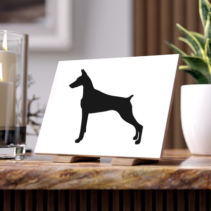 Doberman Silhouette Ceramic Photo Tile
