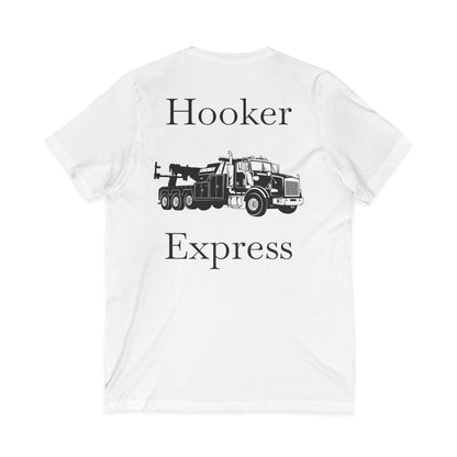 H**ker Express Heavy Tow Truck Unisex Short Sleeve V-Neck Tee