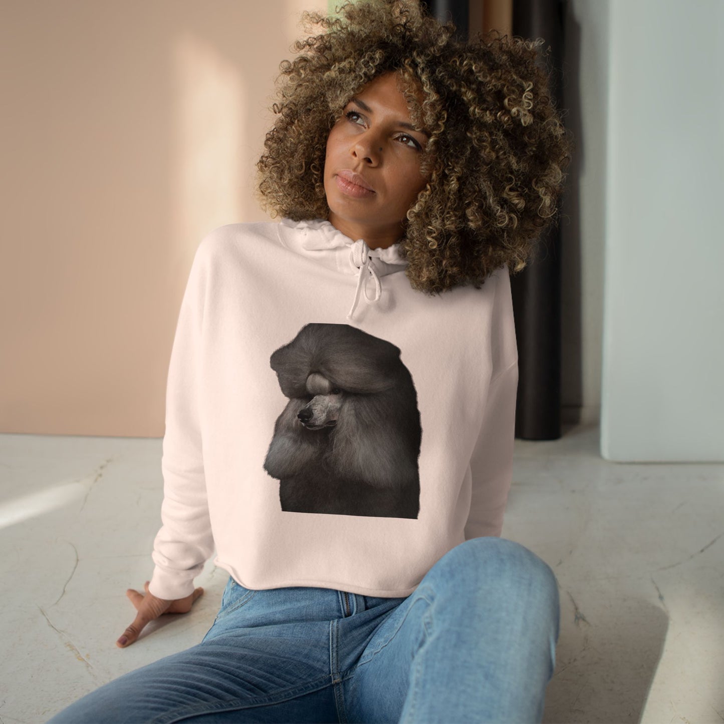 Poodle Head Women's Crop Hoodie