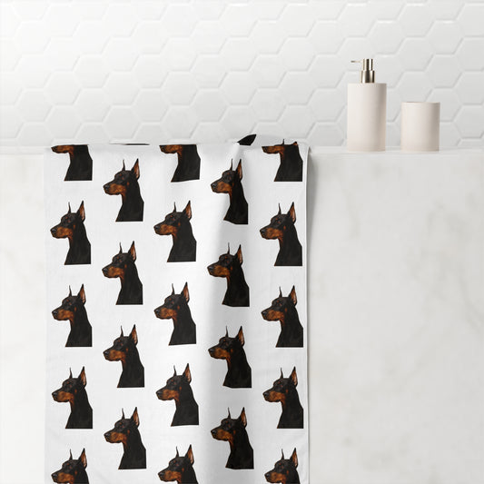 Doberman Head Mink-Cotton  Beach Towel