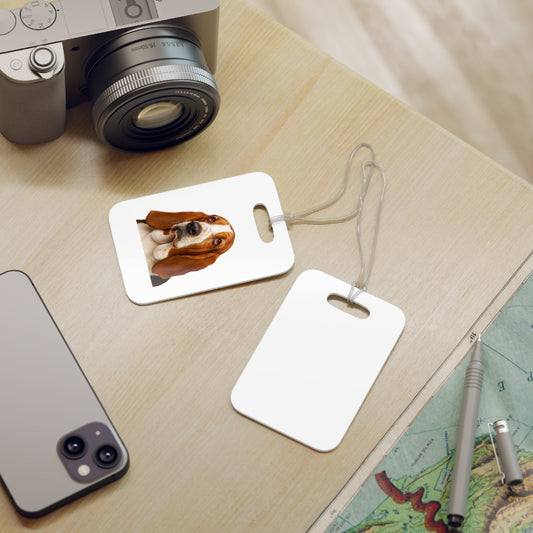 Basset Head Luggage Tag