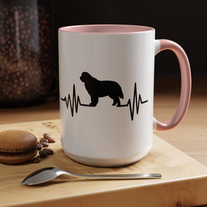 My Heart Beats For Newfies 2-Tone Coffee Mug