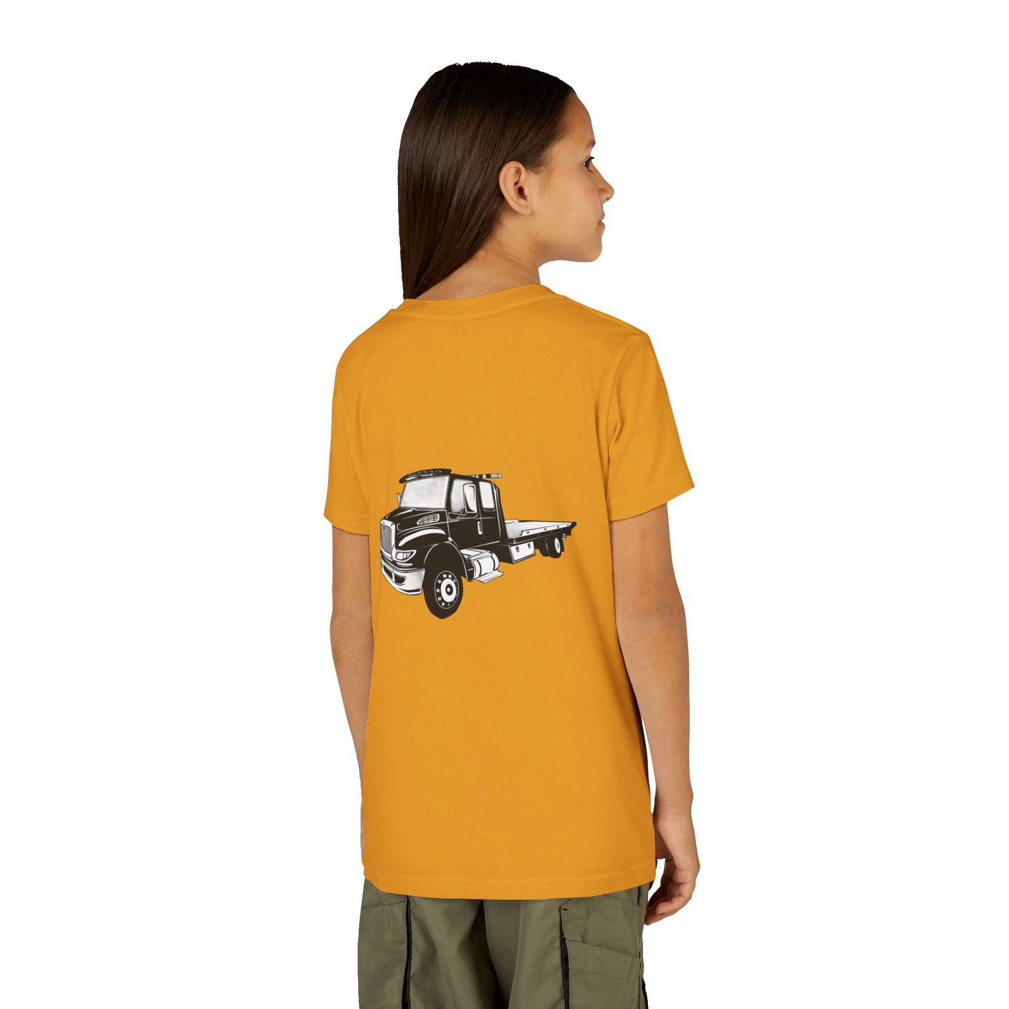 Flatbed Tow Truck Youth Unisex Short Sleeve Crewneck Tee