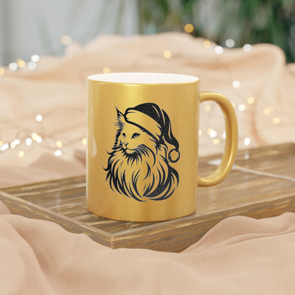 Santa Paws Cat Metallic Coffee Mug