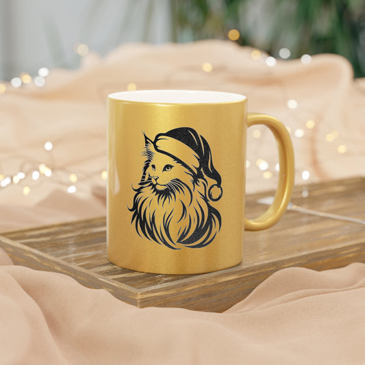 Santa Paws Cat Metallic Coffee Mug