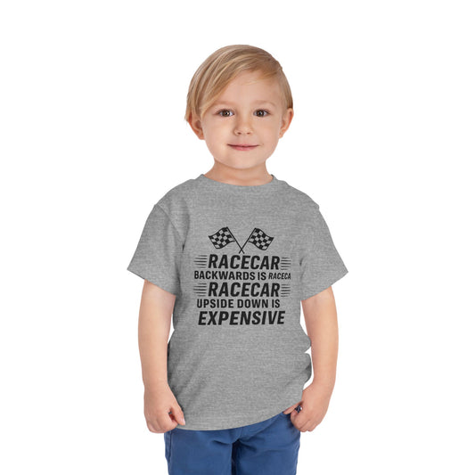 Racecar Backwards Toddler Unisex Short Sleeve Crewneck Tee