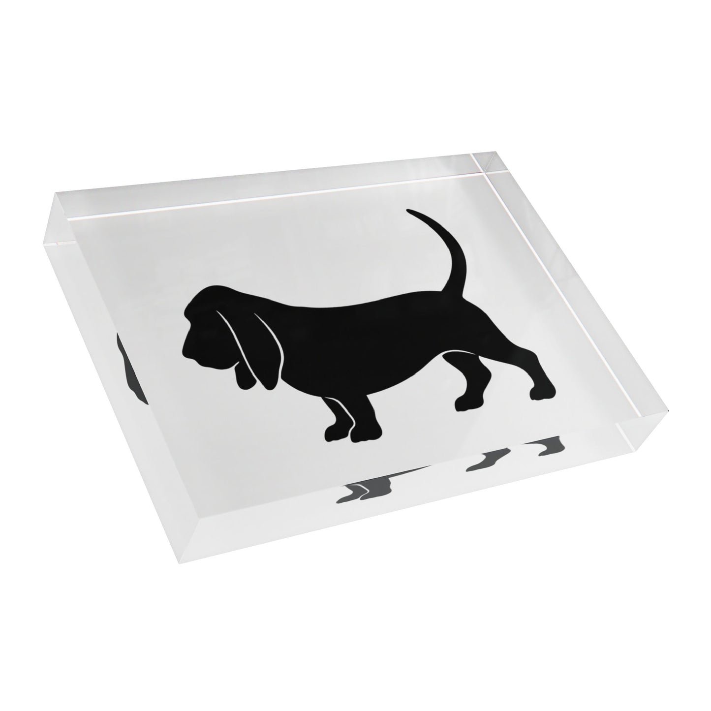 Basset Hound Silhouette Acrylic Photo Block
