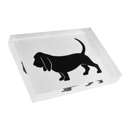 Basset Hound Silhouette Acrylic Photo Block