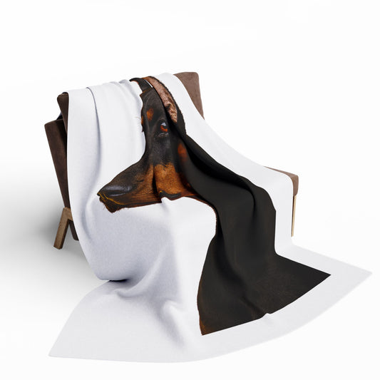 Doberman Head Arctic Fleece Blanket