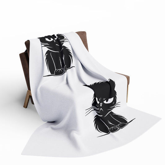 Angry Cat Arctic Fleece Blanket