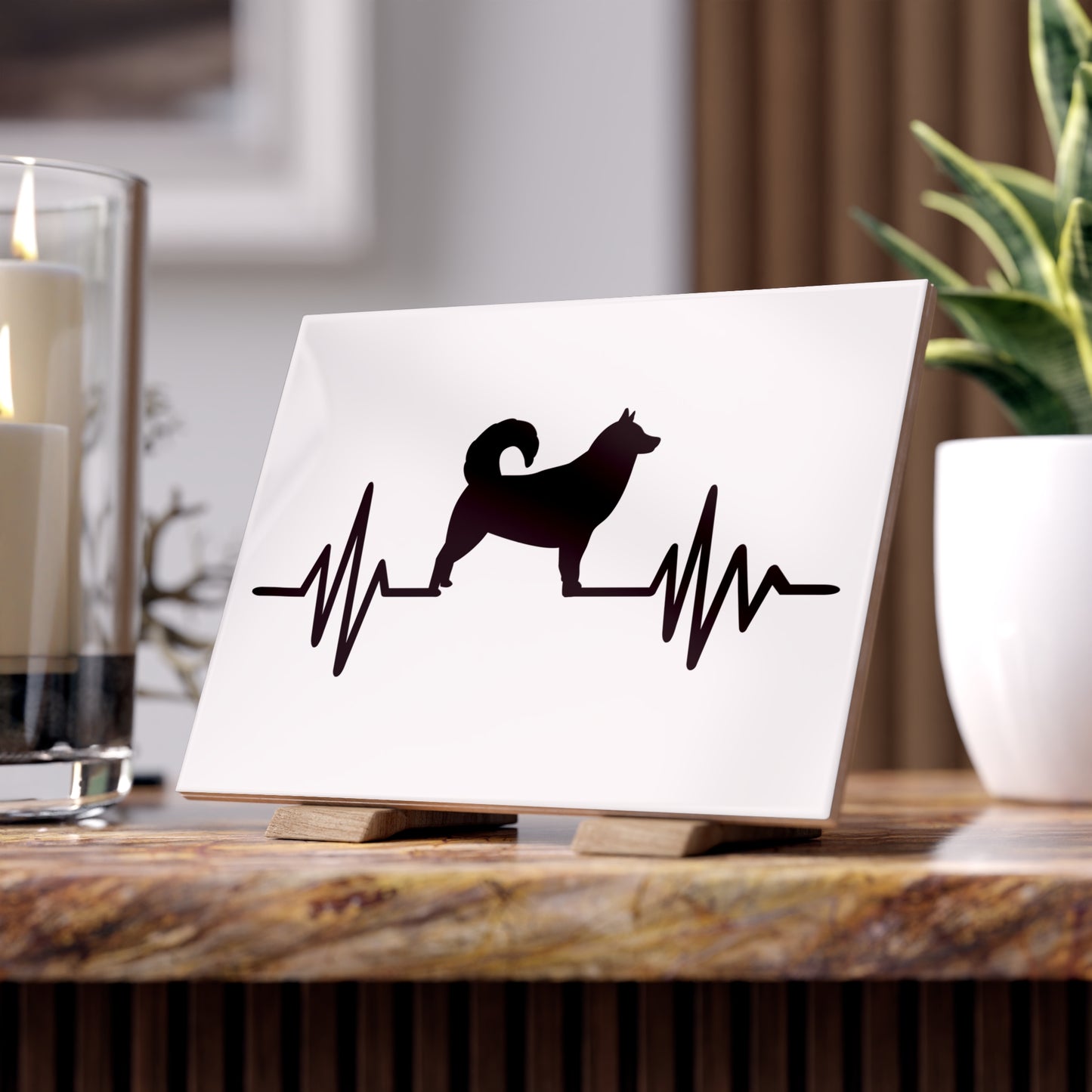 My Heart Beats For Malamutes Ceramic Photo Tile