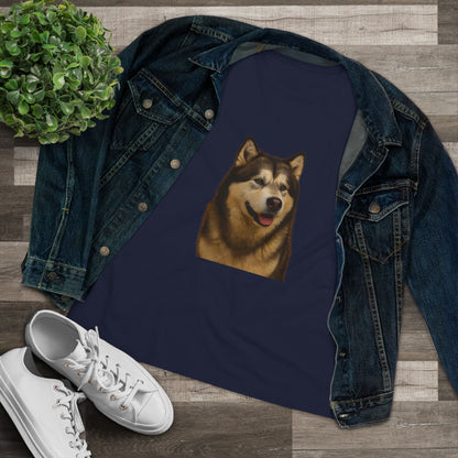 Malamute Head Women's Short Sleeve Crewneck Tee