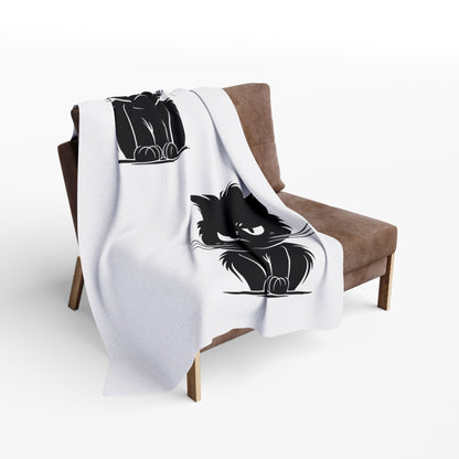 Angry Cat Arctic Fleece Blanket