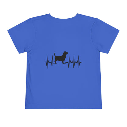 My Heart Beats For Bassets Toddler Unisex Short Sleeve Crewneck Tee